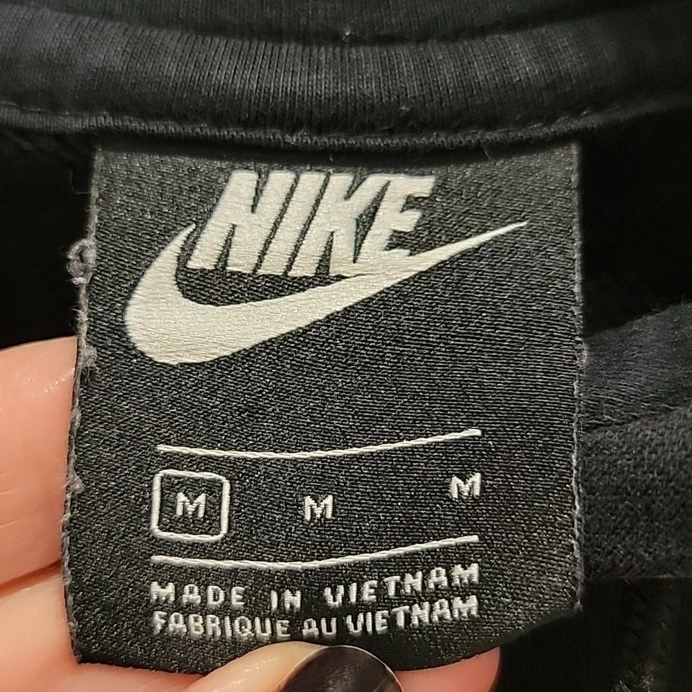 Nike Black Hoodie White Logo Size Medium - Picture 3 of 6